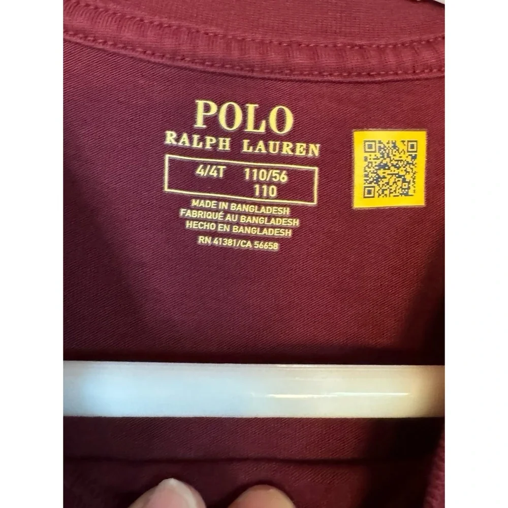 Polo Ralph Lauren Burgundy Short Sleeve Shirt‎ Size 4T